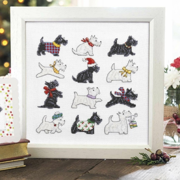 Вышивка Собачки крестом, схема в PDF №846