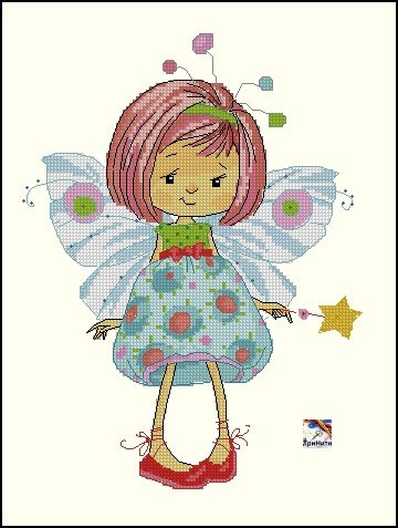 Вышивка Фея крестом, схема в PDF №10741