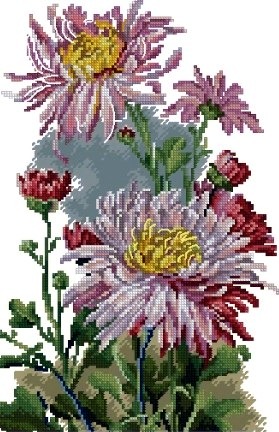 Розовые хризантемы, набор для вышивания, арт. M RTO | Купить онлайн на fitdiets.ru