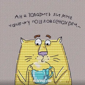 Вышивка Кот