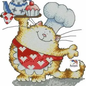 Вышивка Повар котик