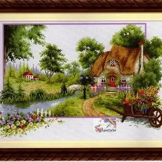 Вышивка Летний домик