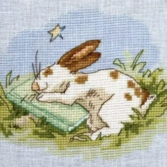 Вышивка Заяц с книгой
