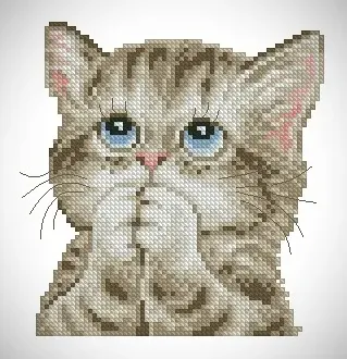 Вышивка  Милый котенок