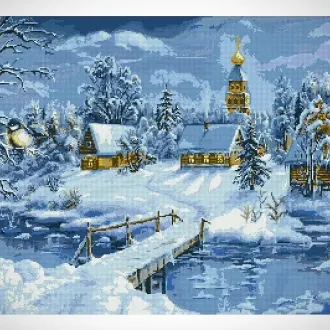 Вышивка Зимний пейзаж