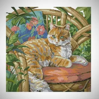 Вышивка Отдыхающий кот
