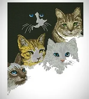 Вышивка Коты