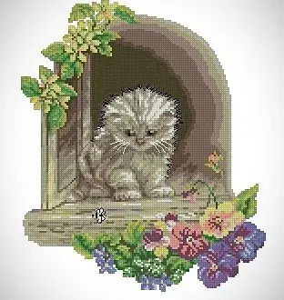Вышивка  Котенок