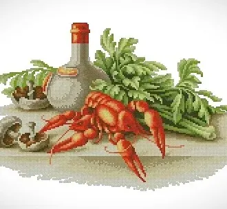 Вышивка Натюрморт с раками