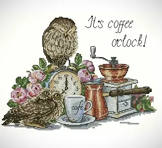 Вышивка Время пить кофе
