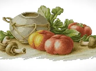 Вышивка  Натюрморт с овощами