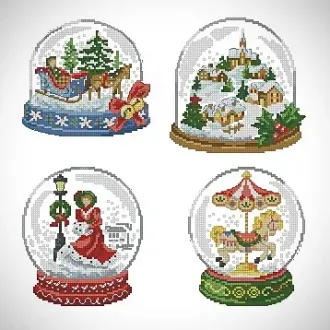 Вышивка  Снежные шары