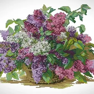 Вышивка  Сирень