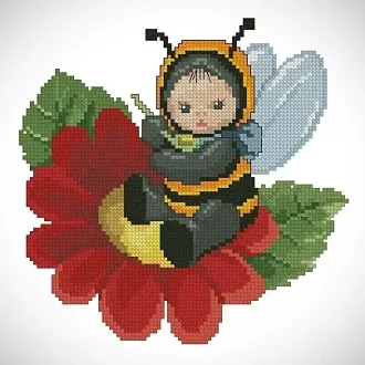 Вышивка Малыш в костюме шмеля