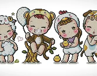 Вышивка Малыши в костюмах