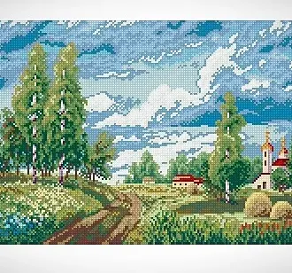 Вышивка Весеннее поле