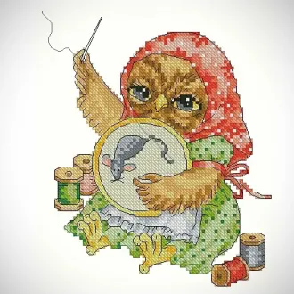 Вышивка Сова вышивальщица