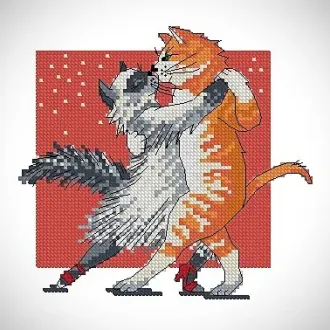 Вышивка Танго котов
