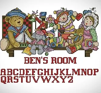 Вышивка Игрушечная полка