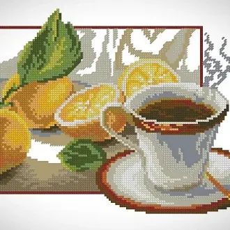 Вышивка Чай с лимоном