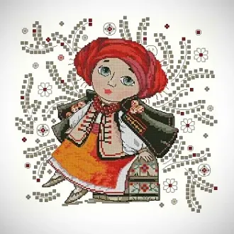 Вышивка  Девушка в русском национальном костюме