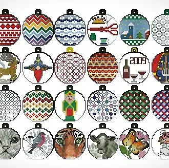 Вышивка Новогодние шары
