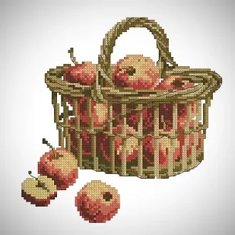 Вышивка Корзина яблок