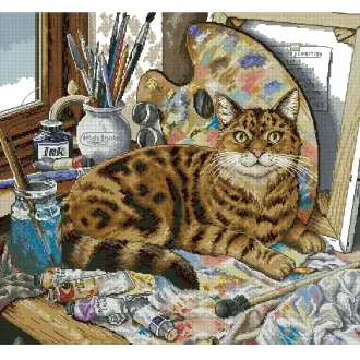 Вышивка Кот Леонардо