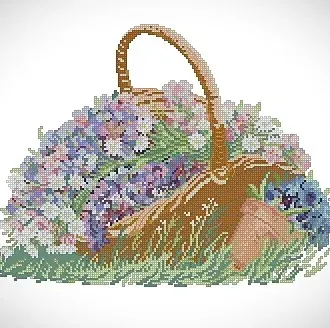 Вышивка Корзина цветов
