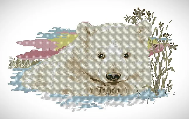 Вышивка Белый мишка, фото 2