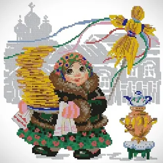 Вышивка Масленница