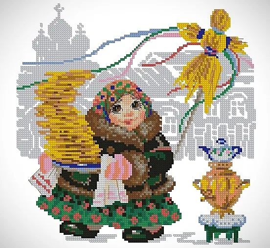 Вышивка Масленница