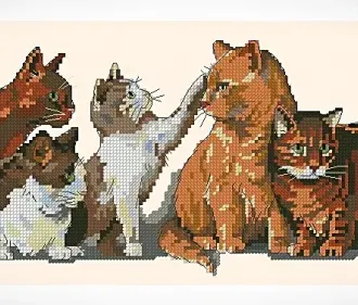 Вышивка Кошки