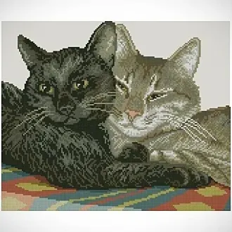 Вышивка Две кошки