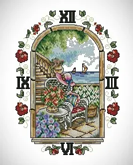 Вышивка Часы