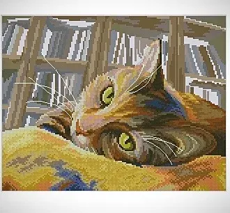 Вышивка Котик на подушки