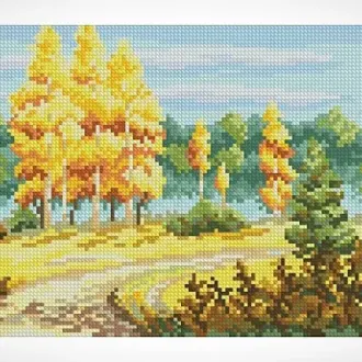 Вышивка Осенней лес
