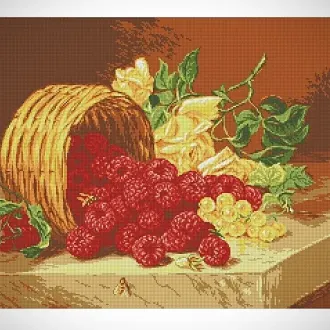 Вышивка Малина в корзине