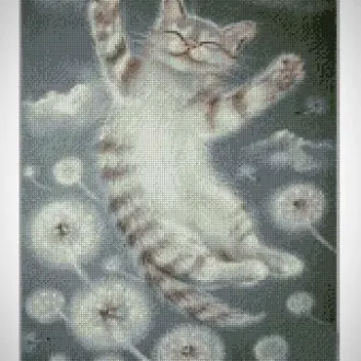 Вышивка Спящий котенок