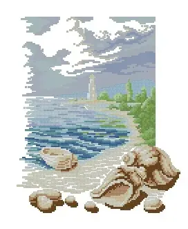 Вышивка берег моря