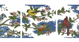 Вышивка Птицы и цветы