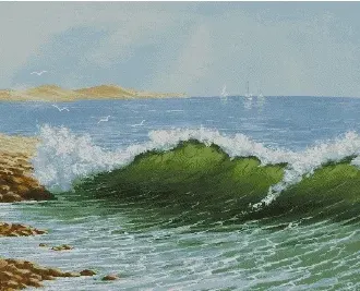 Вышивка Волны на море