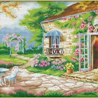 Вышивка Летний сад