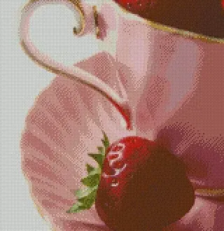 Вышивка Чай с клубникой