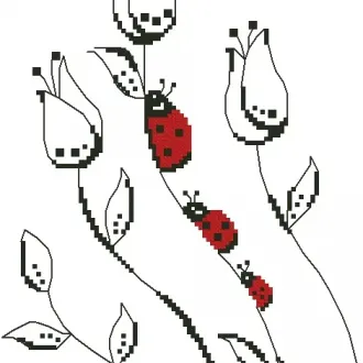 Вышивка Божьи коровки