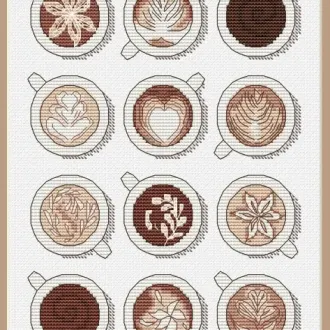 Вышивка Кофейные кружки