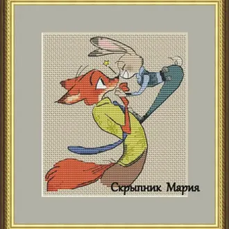 Вышивка Зайка и Лис из м/ф Зверополис