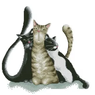 Вышивка Три кота