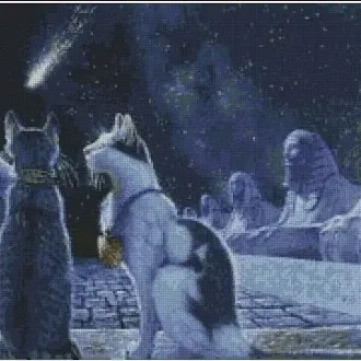 Вышивка Кошки в Египте