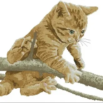 Вышивка Рыжий котенок